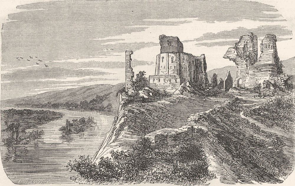 EURE. Ruines du Chateau-Gaillard, aux Andelys 1881 old antique print picture